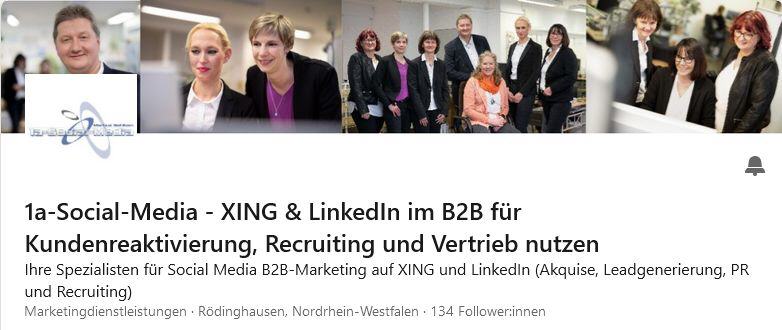 LinkedIn-Unternehmensprofil von 1a-Social-Media